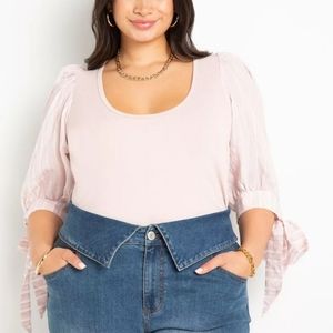 NWT ELOQUII ORGANZA SLEEVE BLOUSE